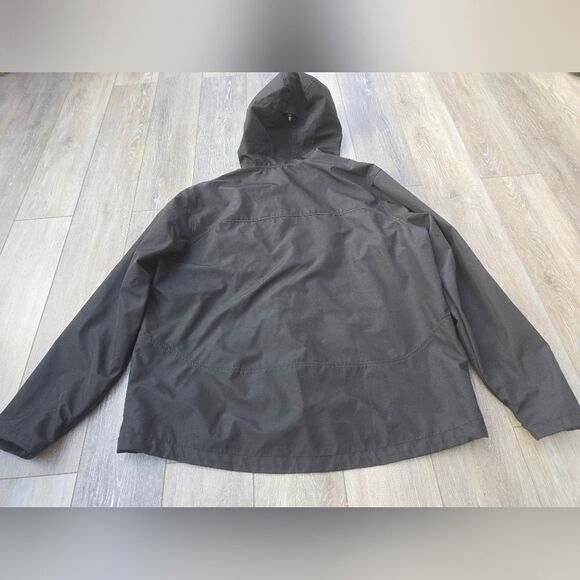 Champion men's coat black hooded big pockets, chest pocket zip up with velcro L - Picture 2 of 10